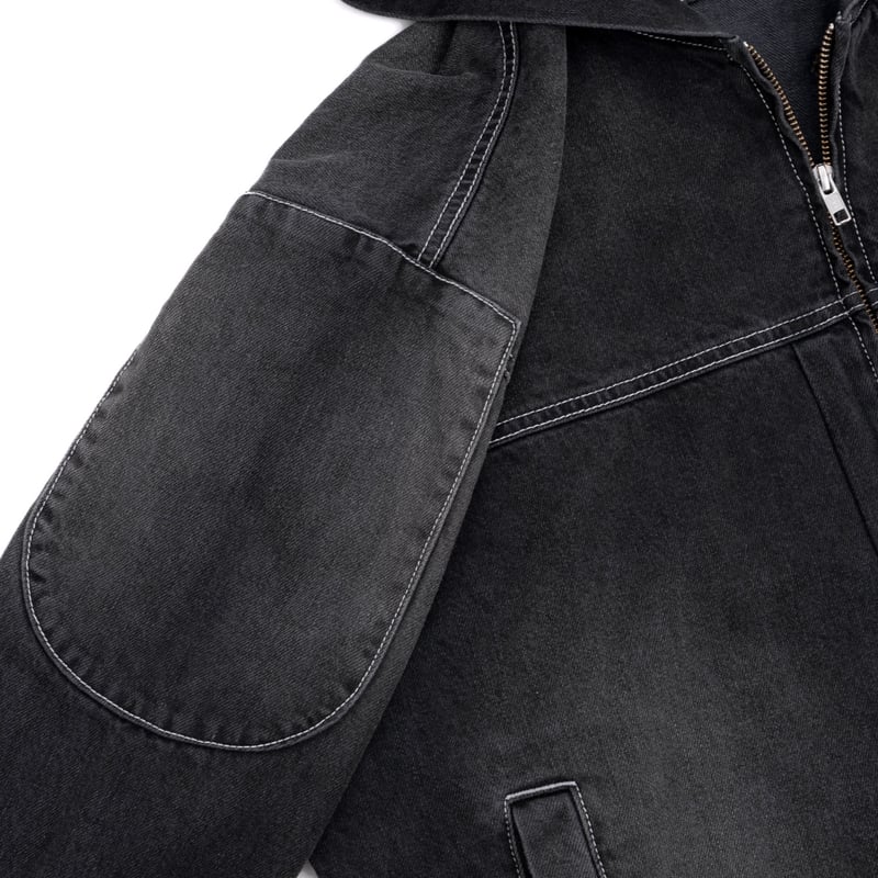 INTERBREED Mash Up Denim Hoodie (Black) | Attac