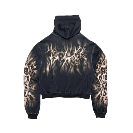 DND4DES Leopard Print Embroidered Hoodie (BLACK)｜ディーエヌディーフォーデス レオパードプリント エンブロイダード フーディー（ブラック）