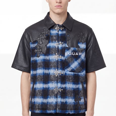 GUAPI Midnight Sky Cross Patch Shirt (Black) | グアピ ミッドナイトスカイ クロスパッチ シャツ（ブラック）