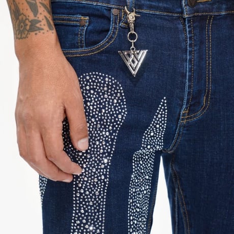 VALABASAS ENCRYPTED & SCRIPTED DENIM SET-UP (BLUE)｜ヴァラバサス エンクリプティッド＆スクリプト デニムセットアップ（ブルー）