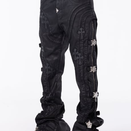 GUAPI All Black Cross Buckle Denim (ALL Black) | グアピ オールブラック クロスバックル デニム（オールブラック）