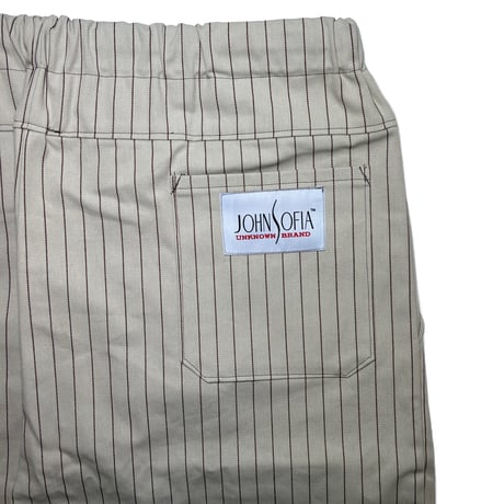 JOHN SOFIA Pinstripe Worker Shirtjacket & Pants Setup (Beige)｜ジョンソフィア ピンストライプ ワーカーセットアップ