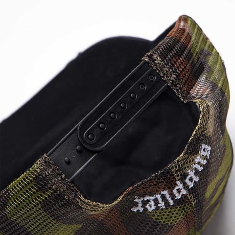 SUPPLIER Camouflage Cross Leather Patch Mesh Cap (BLACK)｜サプライヤー カモフラージュ クロス レザー パッチ メッシュキャップ（ブラック）