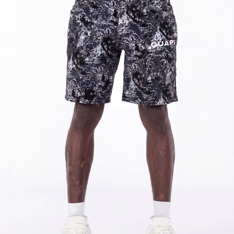 GUAPI Obsidian Black Laser Velvet Shorts (Obsid