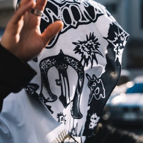 EVISEN SHRIMP LOGO TENUGUI (White)｜エヴィセン シュリンプ ロゴ テヌグイ（ホワイト）
