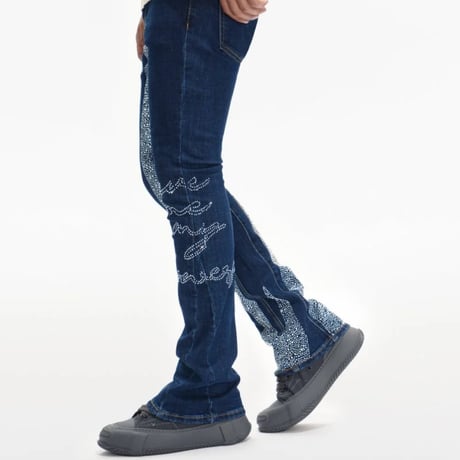 VALABASAS ENCRYPTED & SCRIPTED DENIM SET-UP (BLUE)｜ヴァラバサス エンクリプティッド＆スクリプト デニムセットアップ（ブルー）