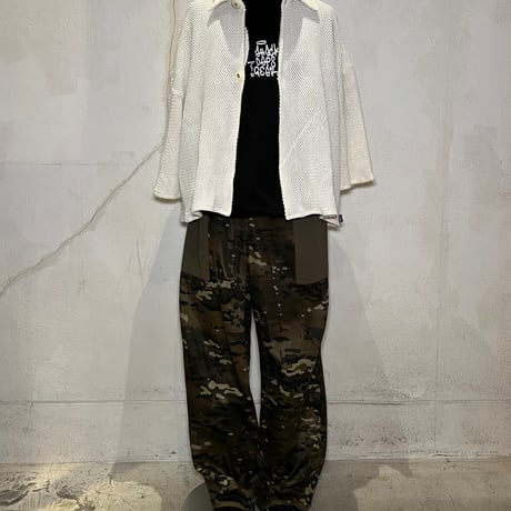 JOHN SOFIA Popcorn Knit Shirt (Off White)｜ジョンソフィア ポップコーンニット シャツ（オフホワイト）