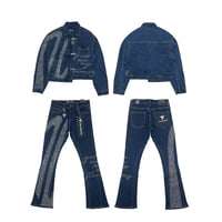 VALABASAS ENCRYPTED & SCRIPTED DENIM SET-UP (BLUE)｜ヴァラバサス エンクリプティッド＆スクリプト デニムセットアップ（ブルー）