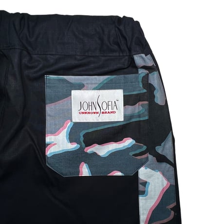 JOHN SOFIA After Zone Patchwork Camo Pants (Black)｜ジョンソフィア アフターゾーン パッチワークカモパンツ（ブラック）