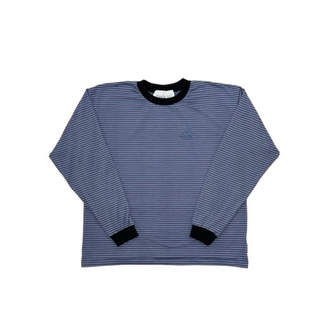 JOHN SOFIA RINGER BORDER LS TEE (DK.PURPLE)｜ジョンソフィア リンガー ボーダー ロングスリーブ ティー（ダークパープル）