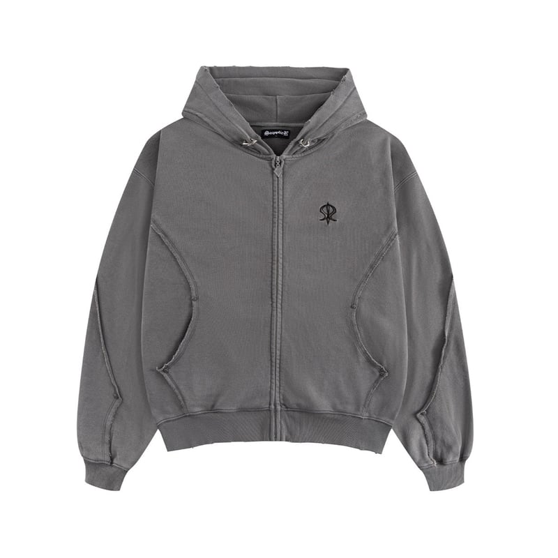 これ以上お値下げしません　Ribbed Short Hoodie ネイビー OASIS ® HOODED SWEATSHIRT - Anthracite grey | ZARA United States