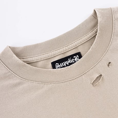 SUPPLIER Dusty Iron Cross Layered Long Sleeve Tee (BEIGE)｜サプライヤー ダスティアイアン クロス レイヤード ロングスリーブティー（ベージュ）