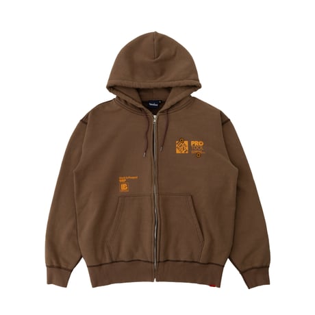 INTERBREED WIP Faded Zip Hoodie (Fade Brown)｜インターブリード WIP フェイデッド ジップフーディー（フェードブラウン）