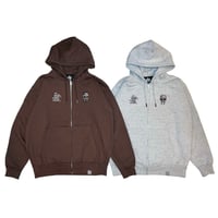 ADG Metal Face Zip Hoodie (Heather Gray, Brown)｜エーディージー メタルフェイス ジップフーディー（ヘザーグレー/ブラウン）