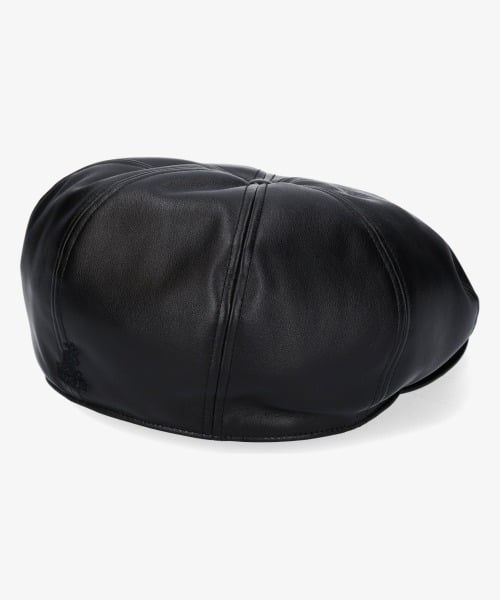 KANGOL FAUX LEATHER CAP (BLACK) | Attack Store