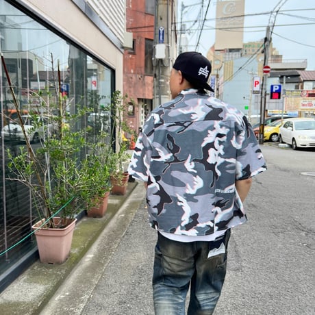JOHN SOFIA RIPSTOP 3D CITY CAMO SHIRT (GRAY)｜ジョンソフィア リップストップ 3D シティカモ シャツ（グレー）