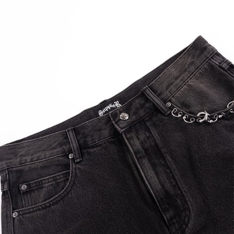 SUPPLIER Switching Pierced Baggy Jeans (BLACK)｜サプライヤー スウィッチング ピアスト バギージーンズ（ブラック）