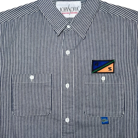 JOHN SOFIA STAFF UNIFORM HICKORY SHIRT (INDIGO/WHITE)｜ジョンソフィア スタッフユニフォーム ヒッコリー シャツ（インディゴ／ホワイト）