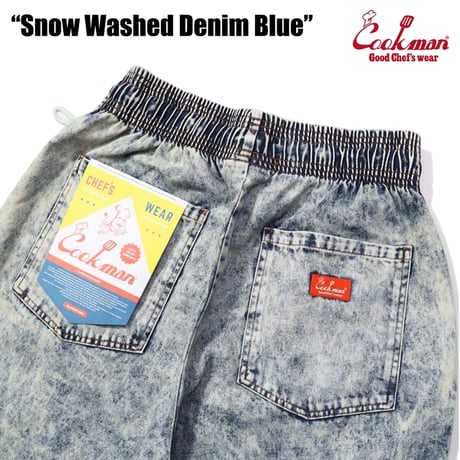 Cookman Chef Pants Snow Washed Denim (Blue)｜クックマン スノーウォッシュド デニム シェフパンツ（ブルー）