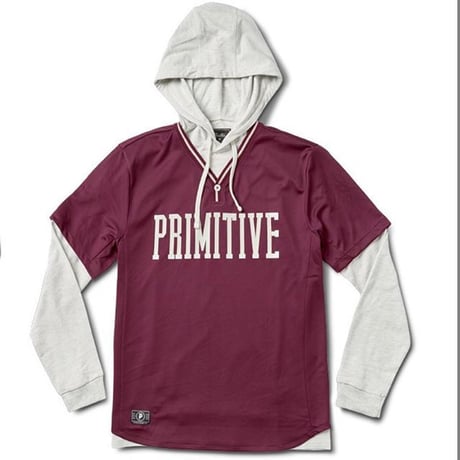 PRIMITIVE Two-Far Baseball Hood (Black, Burgundy)｜プリミティブ ツーファー ベースボール フード（ブラック/バーガンディ）