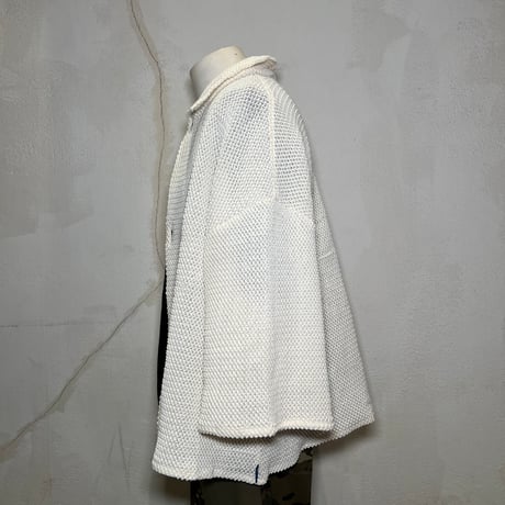 JOHN SOFIA Popcorn Knit Shirt (Off White)｜ジョンソフィア ポップコーンニット シャツ（オフホワイト）