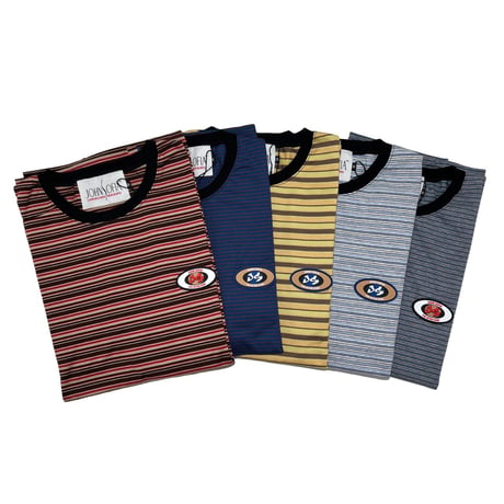 JOHN SOFIA Border Half Sleeve Tee (Brown, Navy, Mustard, Lt Grey, DK Grey)｜ジョンソフィア ボーダーハーフスリーブTシャツ