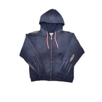 JOHN SOFIA DAMAGEREPAIR FULL-ZIP HOODIE (NAVY)｜ジョンソフィア ダメージリペア フルジップ フーディー（ネイビー）