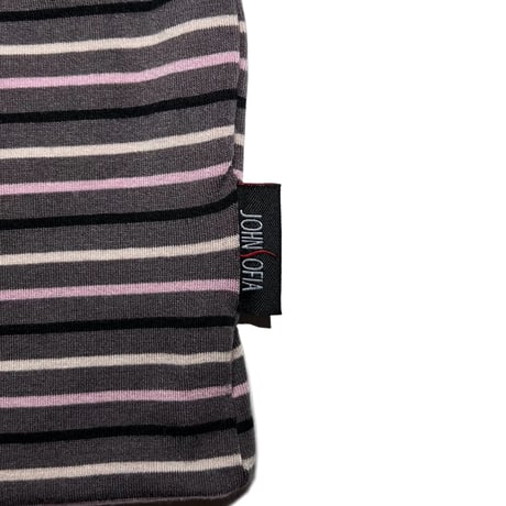 JOHN SOFIA Border Tube Beanie (Gray&BlackWhitePink)｜ジョンソフィア ボーダー チューブ ビーニー（グレー＆ブラック・ホワイト・ピンク）
