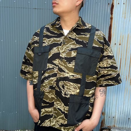 JOHN SOFIA RIPSTOP TACTICAL SHIRT (TIGER CAMO)｜ジョンソフィア リップストップ タクティカル シャツ（タイガーカモ）