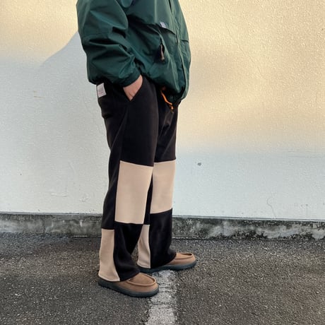 JOHN SOFIA After Zone Panels Fleece Trousers (Black/Beige)｜ジョンソフィア アフターゾーン パネルズ フリーストラウザーズ