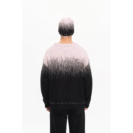 VALABASAS ARRANGED MOHAIR SWEATER (BLACK/PINK)｜ヴァラバサス アレンジド モヘア セーター（ブラック／ピンク）