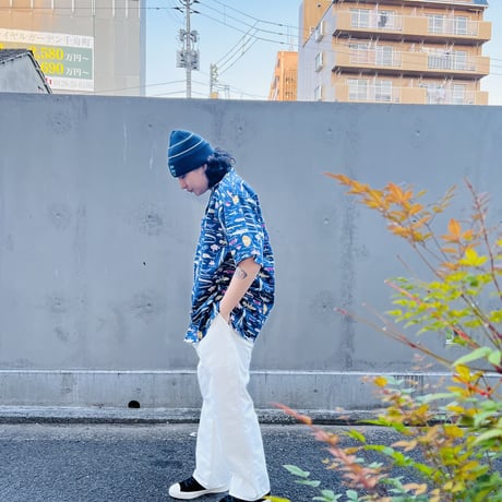 JOHN SOFIA Jagged Stitch Ripstop Trousers (White/Org, White/Blu)｜ジョンソフィア ジャグドステッチ リップストップトラウザーズ
