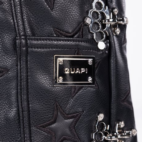 GUAPI Obsidian Black Stars Leather Shorts (Black)｜グアピ オブシディアン ブラック スターズ レザーショーツ（ブラック）