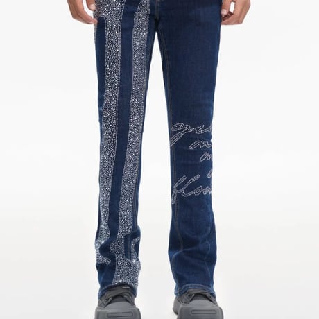 VALABASAS ENCRYPTED & SCRIPTED DENIM SET-UP (BLUE)｜ヴァラバサス エンクリプティッド＆スクリプト デニムセットアップ（ブルー）