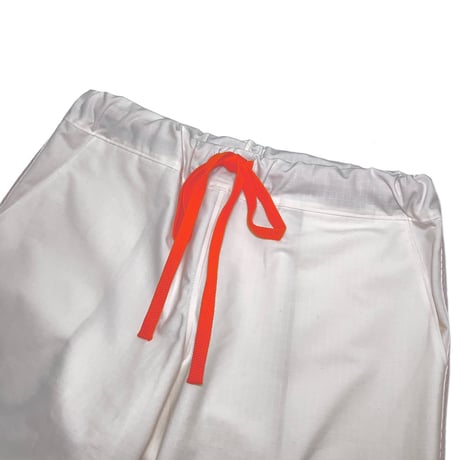 JOHN SOFIA Jagged Stitch Ripstop Trousers (White/Org, White/Blu)｜ジョンソフィア ジャグドステッチ リップストップトラウザーズ