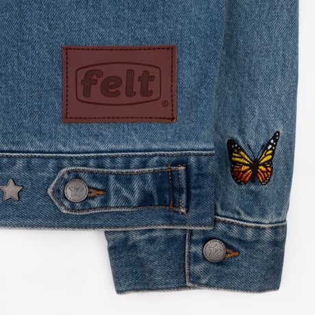 FELT Butterfly Garden Denim Jacket (Washed Denim)｜フェルト バタフライガーデン デニムジャケット（ウォッシュドデニム）