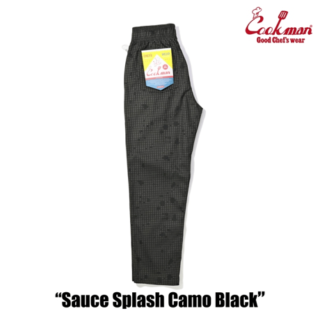 Cookman Chef Pants Sauce Splash Camo (Black)｜クックマン ソーススプラッシュ カモ シェフパンツ（ブラック）