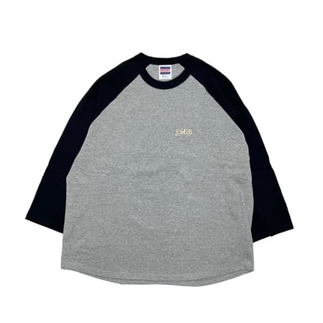 JOHN SOFIA Initial Baseball Tee (Blk/Wht, Blk/Gry)｜ジョンソフィア イニシャル ベースボールTシャツ（ブラック/ホワイト・ブラック/グレー）