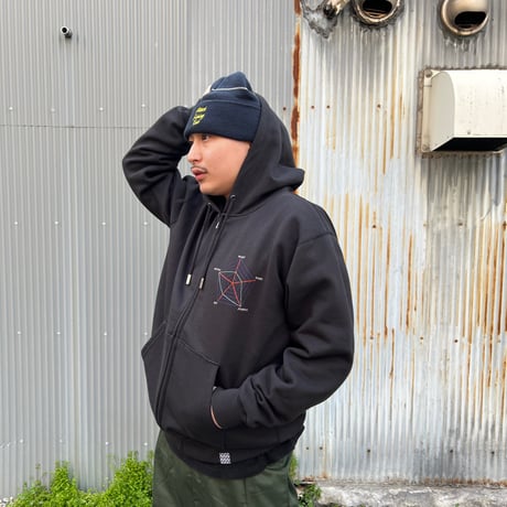 ADG “Graph” Zip Hoodie (Black)｜エーディージー “グラフ” ジップフーディー（ブラック）
