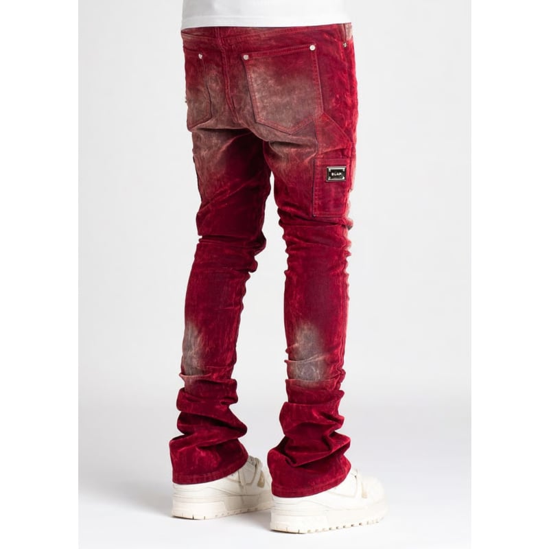 GUAPI Velvet Red Carpenter Stacked Denim (RED)