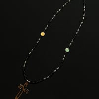 JOHN SOFIA Big S Beads Necklace (Black/Silver)｜ジョンソフィア ビッグS ビーズネックレス（ブラック/シルバー）