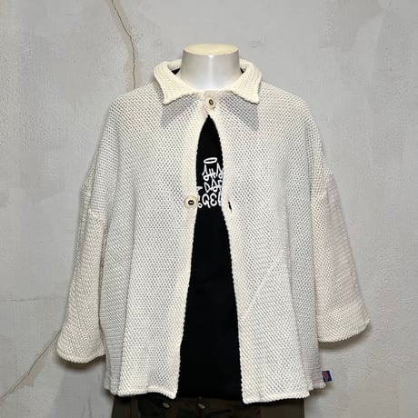 JOHN SOFIA Popcorn Knit Shirt (Off White)｜ジョンソフィア ポップコーンニット シャツ（オフホワイト）