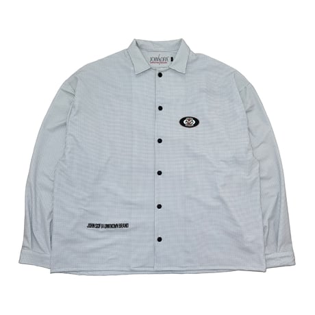 JOHN SOFIA Logo Squares LS Shirt (White)｜ジョンソフィア ロゴスクエアーズ ロングスリーブシャツ（ホワイト）