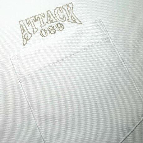 ATTACK ORIGINAL Compass L/S Polo (WHITE)｜アタックオリジナル コンパス ロングスリーブ ポロ（ホワイト）