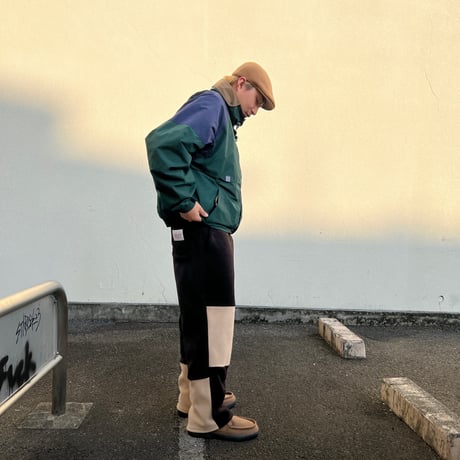 JOHN SOFIA After Zone Panels Fleece Trousers (Black/Beige)｜ジョンソフィア アフターゾーン パネルズ フリーストラウザーズ