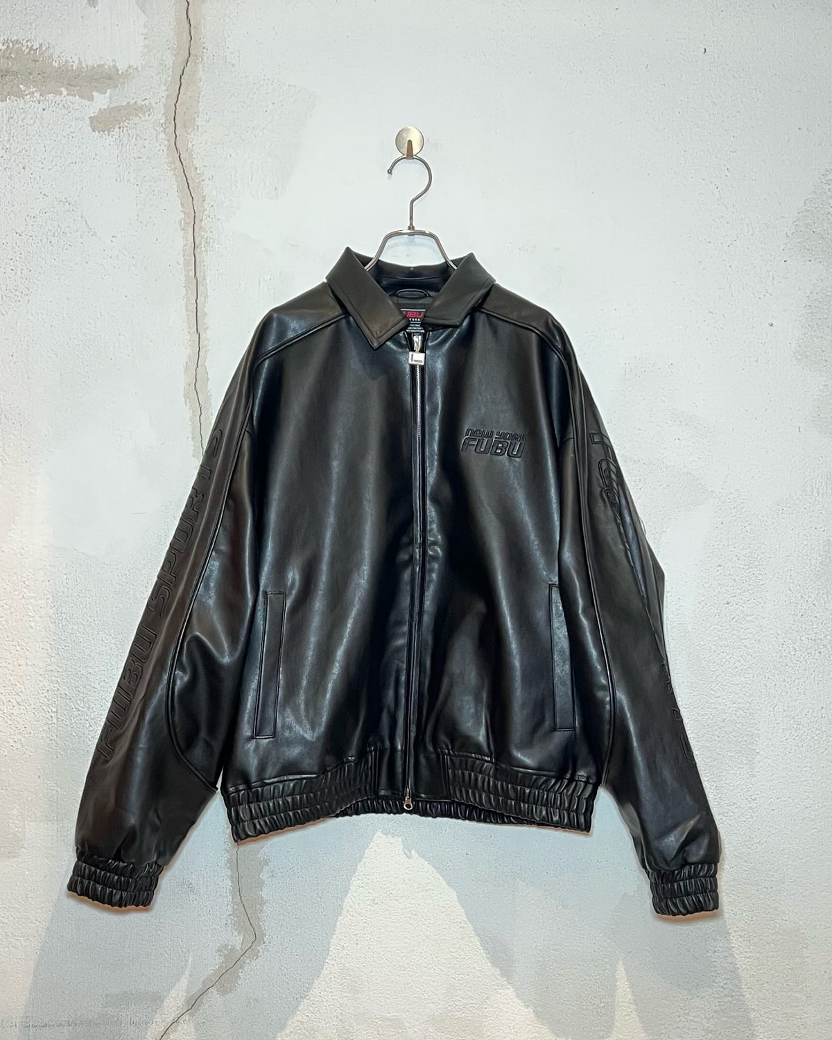 FUBU Faux Leather Jacket (BLACK) | Attack Store