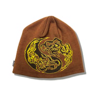EVISEN YIN-YANG FIRE BEANIE (Brown)｜エヴィセン イェンヤン ファイヤー ビーニー（ブラウン）