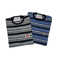 JOHN SOFIA Reverse Side Border Tee (Indigo, Black)｜ジョンソフィア リバースサイド ボーダーTシャツ（インディゴ/ブラック）