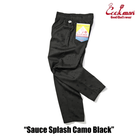 Cookman Chef Pants Sauce Splash Camo (Black)｜クックマン ソーススプラッシュ カモ シェフパンツ（ブラック）