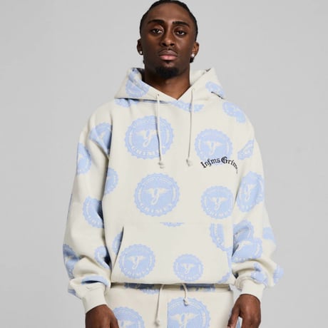 GRIMEY CHIEF WATCHER BOXY HOODIE & SWEATSHORTS SET-UP (OFF WHITE)｜グライミー セットアップ（オフホワイト）